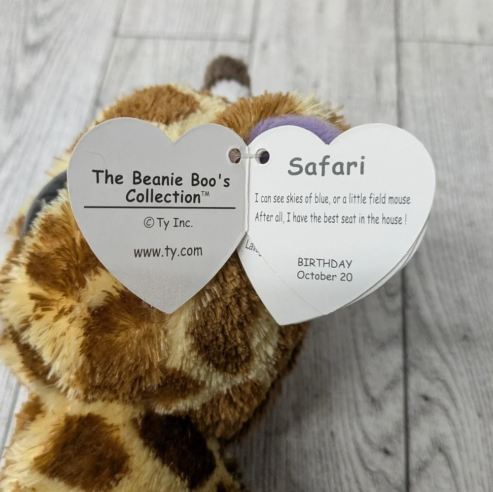 Ty Beanie Boos Giraffe Plush - Brown and Purple safari